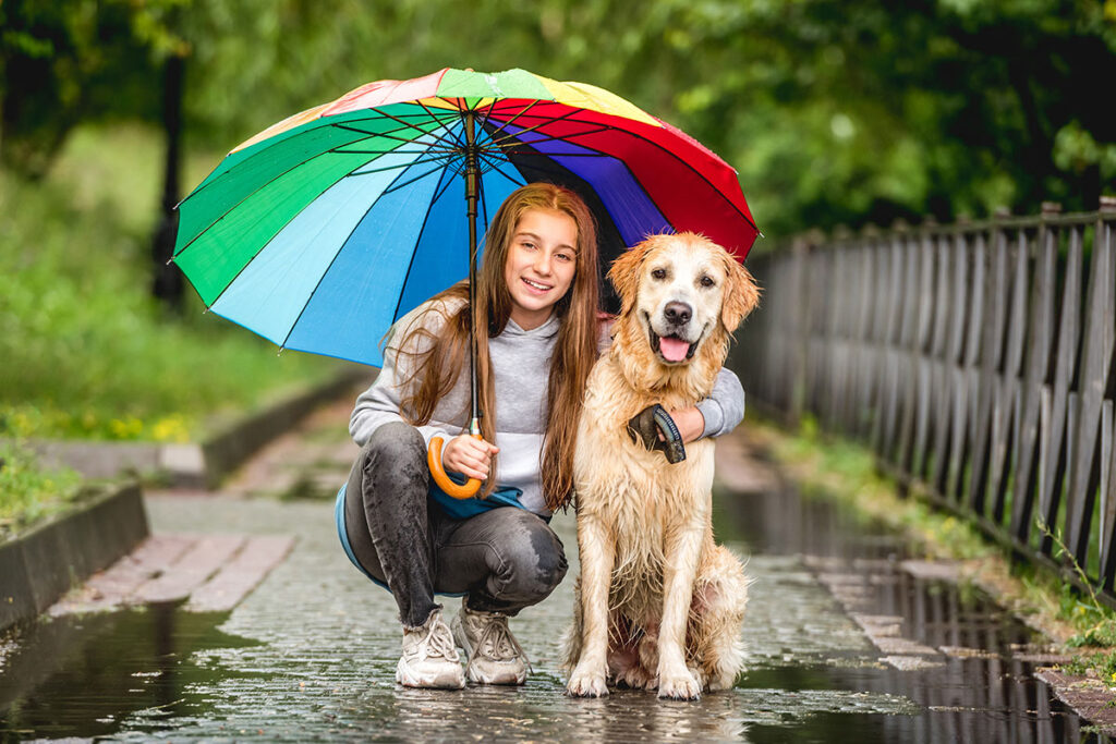 Sahibiyle yürüyüşte köpek